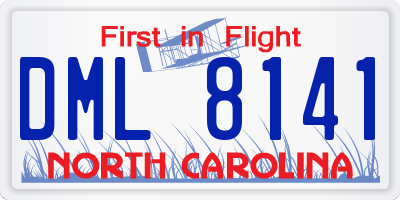 NC license plate DML8141