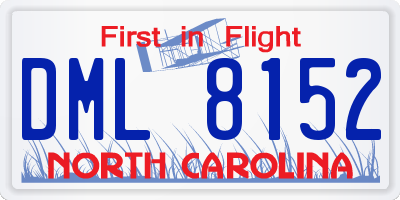 NC license plate DML8152