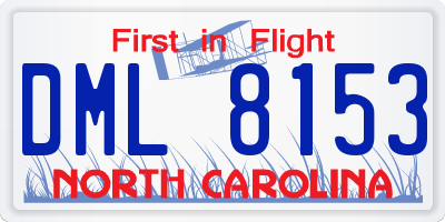 NC license plate DML8153
