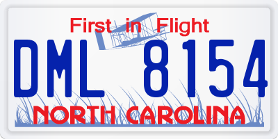 NC license plate DML8154