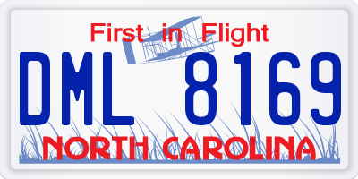 NC license plate DML8169