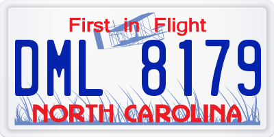 NC license plate DML8179