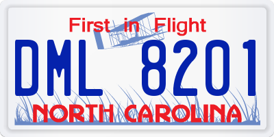 NC license plate DML8201