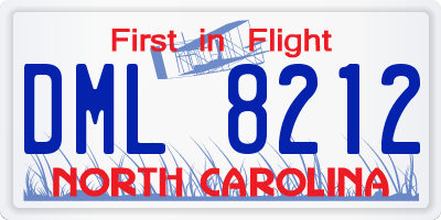 NC license plate DML8212