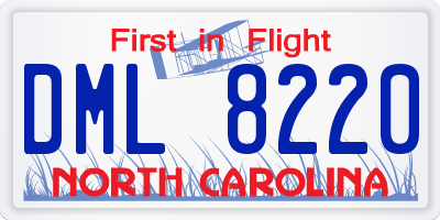 NC license plate DML8220