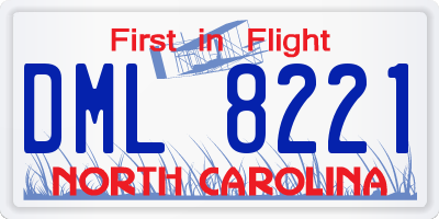 NC license plate DML8221