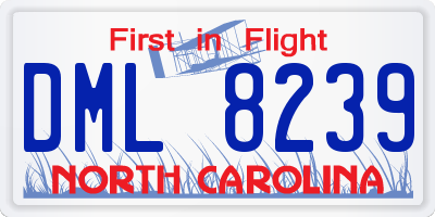 NC license plate DML8239