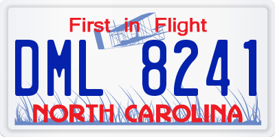 NC license plate DML8241