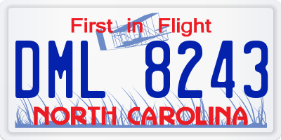 NC license plate DML8243
