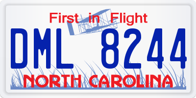 NC license plate DML8244