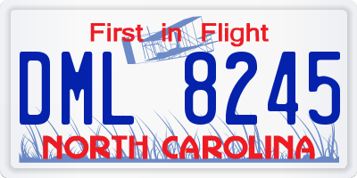 NC license plate DML8245