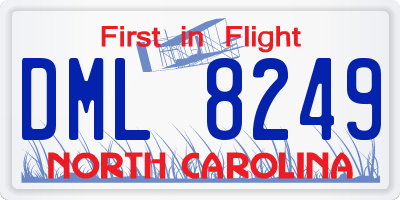NC license plate DML8249