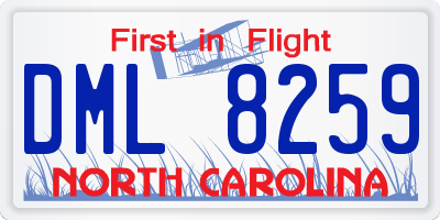 NC license plate DML8259