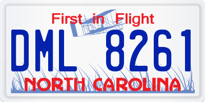 NC license plate DML8261