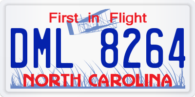 NC license plate DML8264
