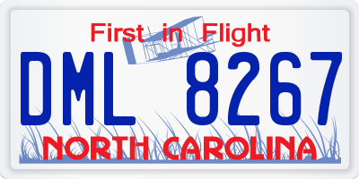 NC license plate DML8267