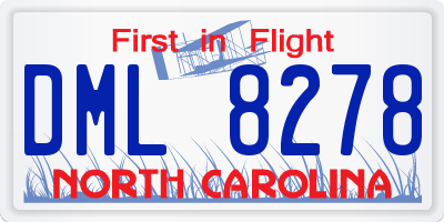 NC license plate DML8278