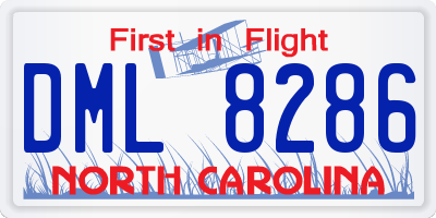 NC license plate DML8286