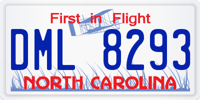 NC license plate DML8293