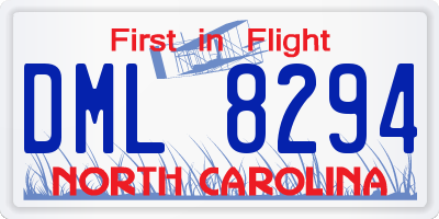 NC license plate DML8294