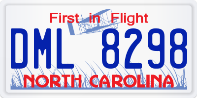 NC license plate DML8298