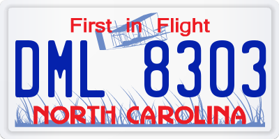 NC license plate DML8303