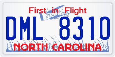 NC license plate DML8310