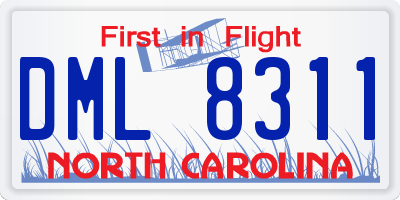 NC license plate DML8311