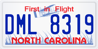 NC license plate DML8319