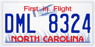 NC license plate DML8324