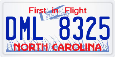 NC license plate DML8325