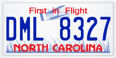 NC license plate DML8327