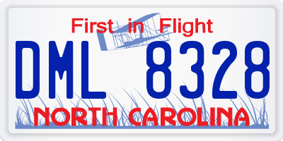 NC license plate DML8328