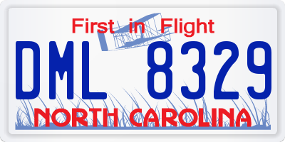 NC license plate DML8329