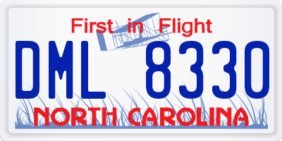 NC license plate DML8330