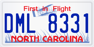 NC license plate DML8331