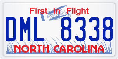 NC license plate DML8338