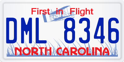 NC license plate DML8346