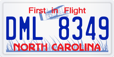 NC license plate DML8349