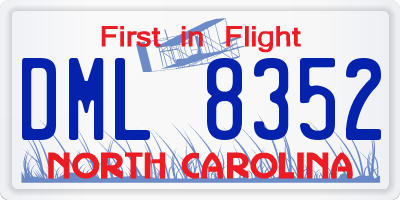 NC license plate DML8352