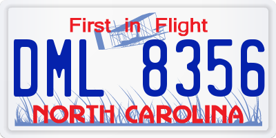 NC license plate DML8356