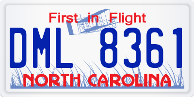 NC license plate DML8361