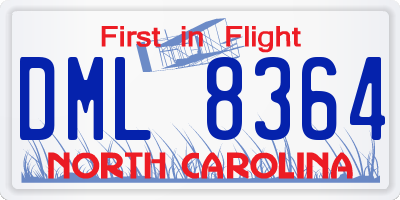 NC license plate DML8364