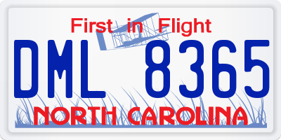 NC license plate DML8365