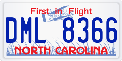 NC license plate DML8366