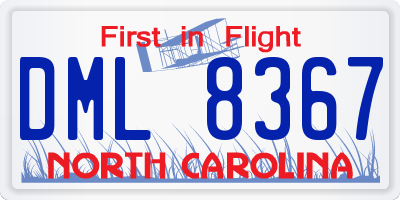 NC license plate DML8367