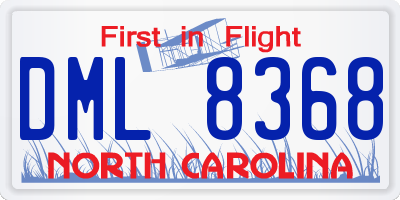 NC license plate DML8368