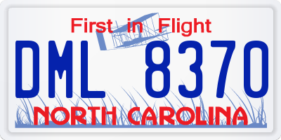 NC license plate DML8370