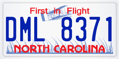 NC license plate DML8371