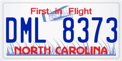 NC license plate DML8373